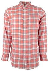 Men's Hemp Blend Headand Bayfront Plaid Sport Shirt MR Small Mineral Red